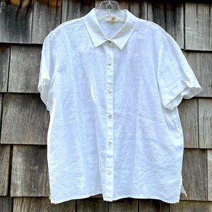 Eileen Fisher Linen Shirt White Size PL